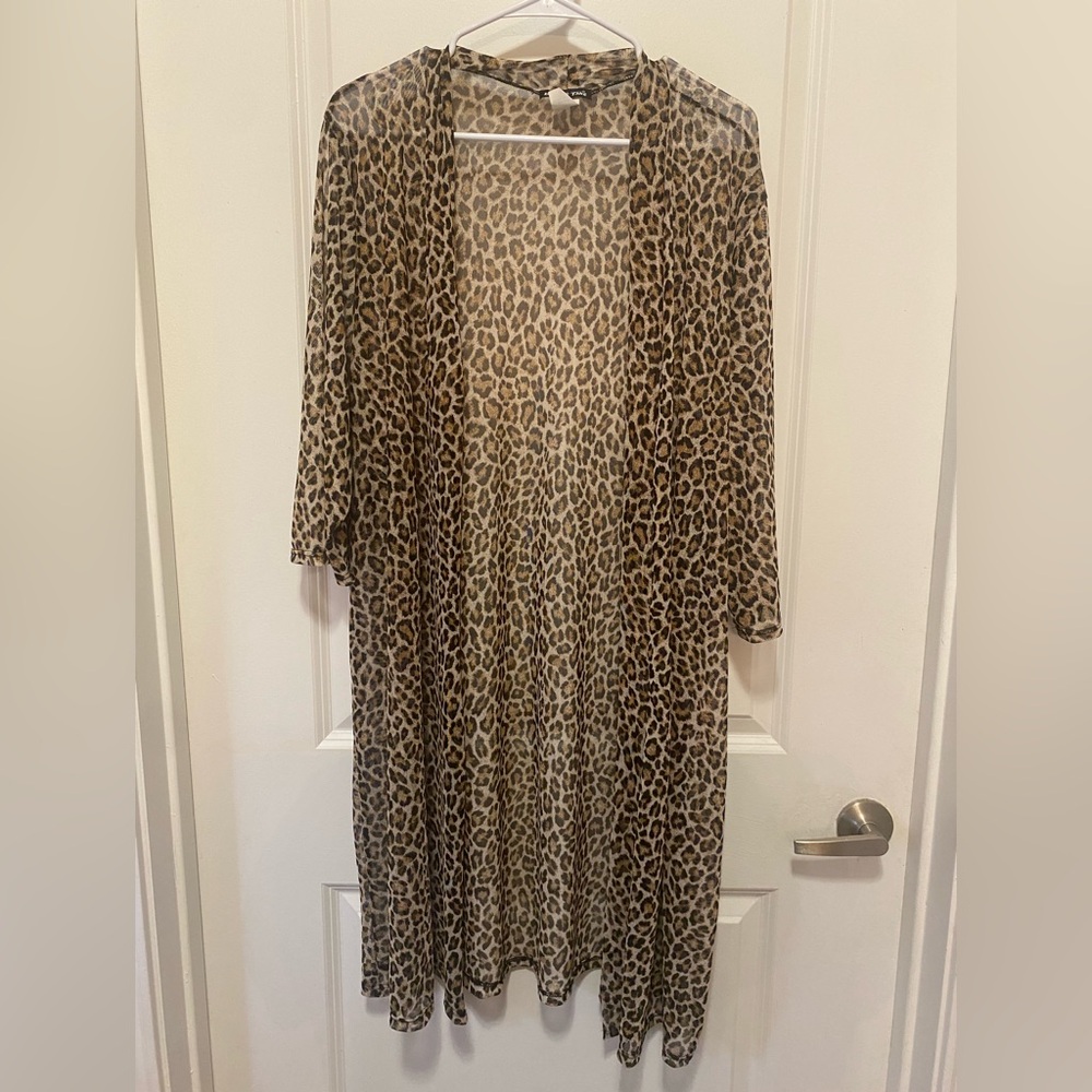 Leopard Print Cardigan by Double Take